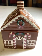 Gingerbread House Christmas Holiday Ceramic Candle The White Barn Candle Co.