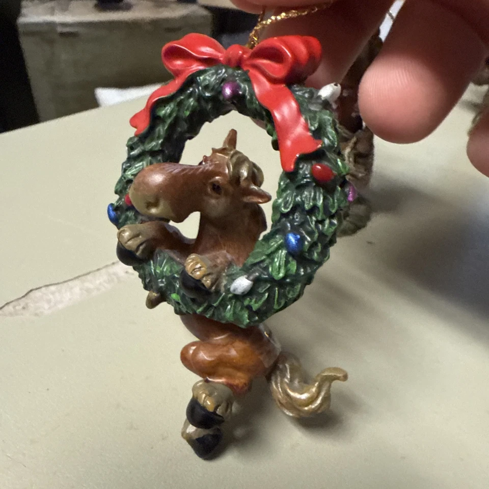 Montana Silversmiths Elmer the Horse In Chaos And In Wreath Christmas Ornaments - Image 3 of 3