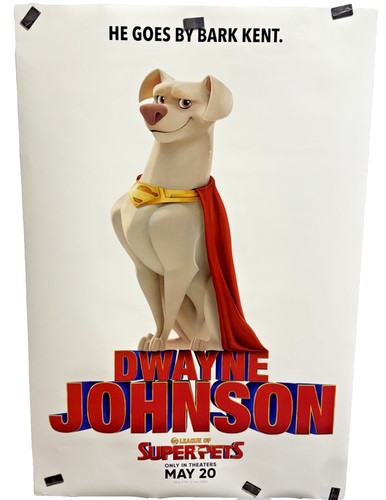 Super-Pets DS Original 27x40 Krypto Poster Dwayne Johnson Teaser 2022 DC