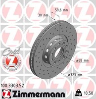 2X Bremsscheibe Sport Z Zimmermann 100.3303.52 FüR A8 Audi C4 Phaeton A6 VW 4D8