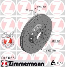 2x Bremsscheibe SPORT Z ZIMMERMANN 100.3303.52 für A8 AUDI C4 PHAETON VW A6 4D8