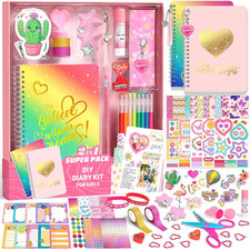 2-Pack DIY Journal Kit for Girls, Journal Set for Tween  Teen Girl 6-8-14 Year