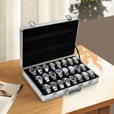 24 Grid 8 Slots Aluminum Watch Display Case Lockable Jewelry Storage Showcase 24 Grid 8 Slots Aluminum Watch Display Case Lockable Jewelry Storage Showcase