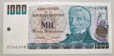 Argentina 1000 Pesos 1984 Unc