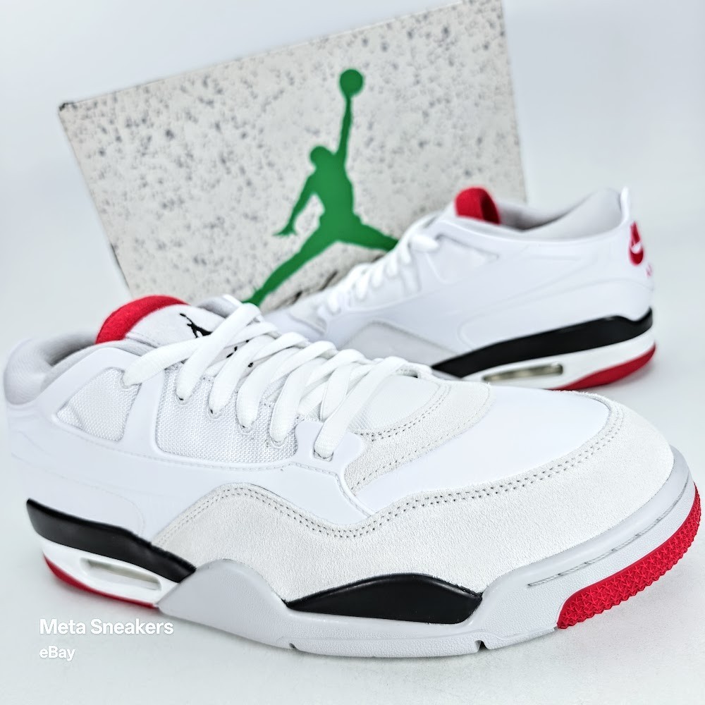 Air Jordan 4 RM US 13 Mens White Black Red Nike Reimagined Retro