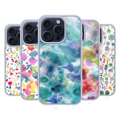 OFFIZIELLE NINOLA BUNTE ABSTRAKTE FORMEN GEL HANDYHÜLLE FÜR APPLE iPHONE HANDYS