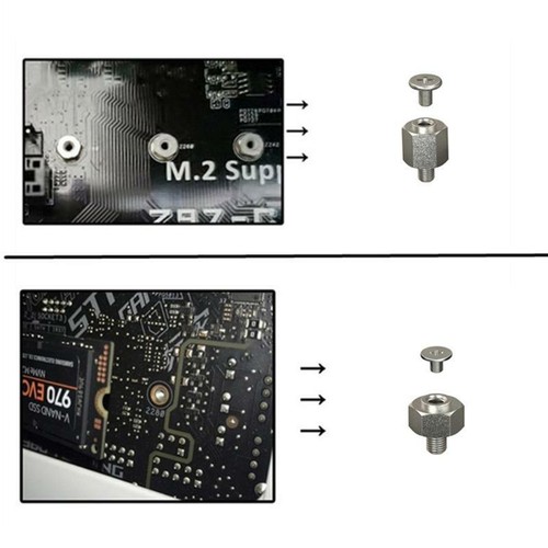 New Set M.2 Support Standoff Screw SSD Mounting Kit for -Asus Motherboard Hand - Picture 4 of 11