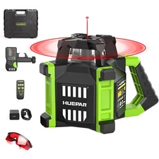 Huepar Electronic Self-Leveling Rotary Red Laser Level Kit - 360 Horizontal L...