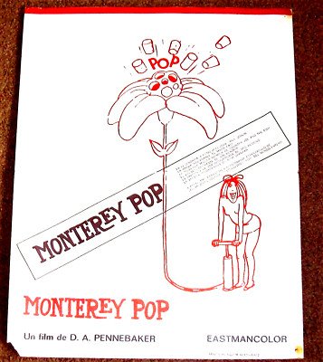 MONTEREY POP FESTIVAL SPANISH FILM POSTER 1972 SUPERB RARE WHO HENDRIX JOPLIN 