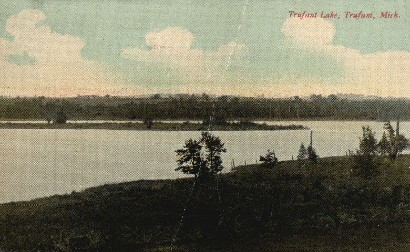 Vintage Postcard 1912 View of Trufant Lake Michigan MI eBay