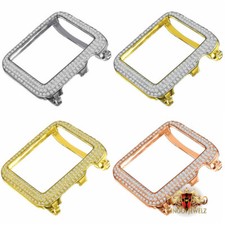 Custom Apple Watch Yellow G/P 14K Bezel 44 mm Series  4 Lab Diamonds Cover Case