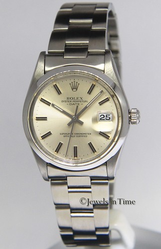 steel silver index dial mens 34mm automatic watch 15000