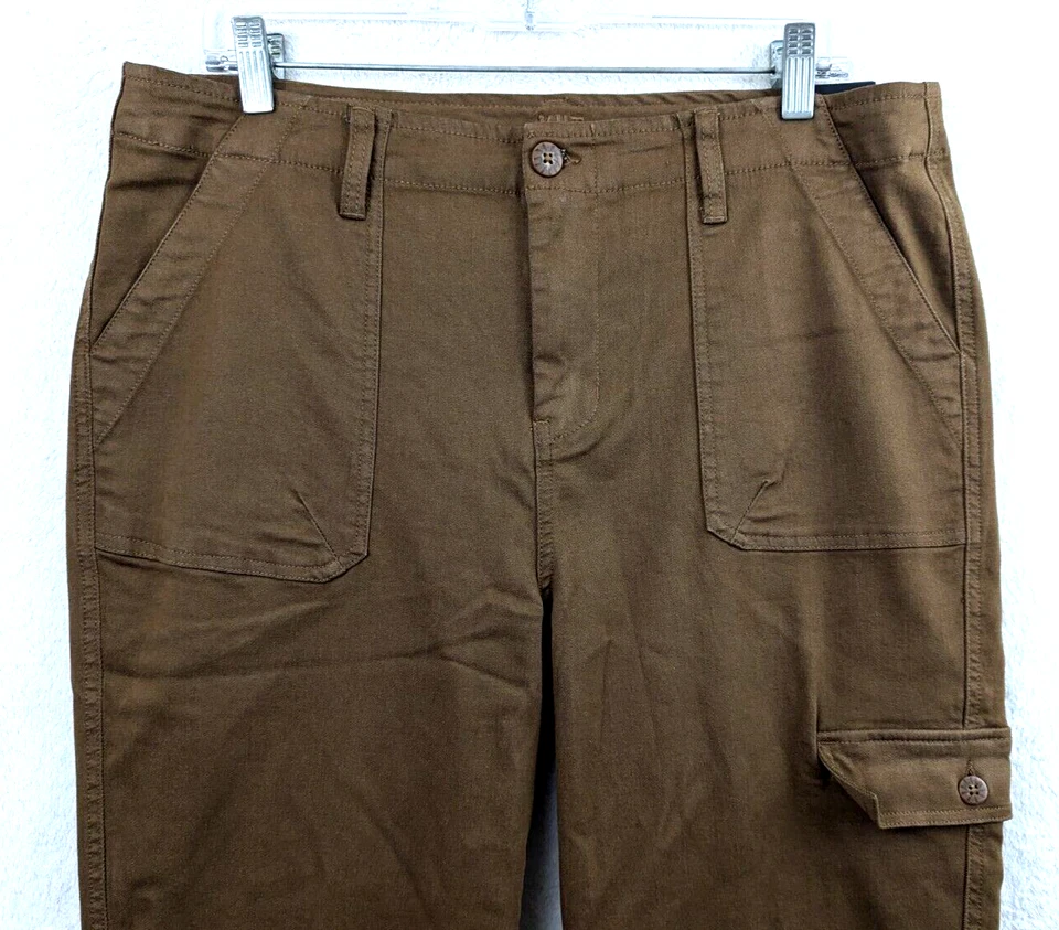 Kut From The Kloth sz 14 Pants Cargo ankle straight leg stretchy brown 1904 - Image 2 of 4