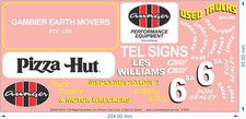 Les Williams '6' Midget-Speedway Slot Car Decals - 1/18 1/24 1/32 1/64 - WD