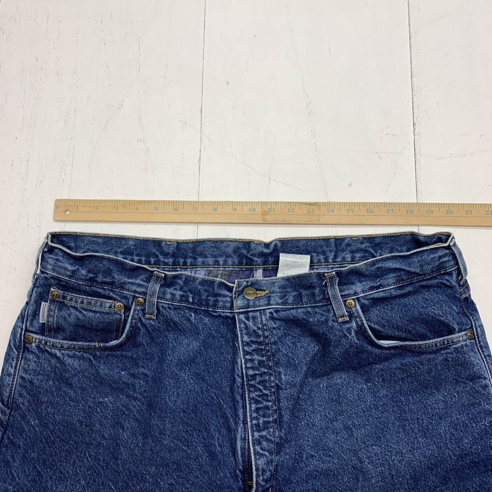 Carhartt Mens Vintage Insulated Blue Jeans Size 42x34 Gem