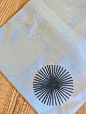 Silver Shimmer Table Runner Embroidered Black & Silver Starburst 72"x 13"