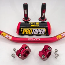 ProTaper Evo Motorcycle Handlebar Fat Bar Dirt Bike ATV Quad 1 1/8'' GRIPS Pads