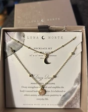 LUNA NORTE DRUZY QUARTZ NECKLACE 14KT BRASS PLATED SET~Positivity~Healing~NIB!