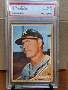 Details about 1962 TOPPS #443 DEL CRANDALL PSA 8 BRAVES