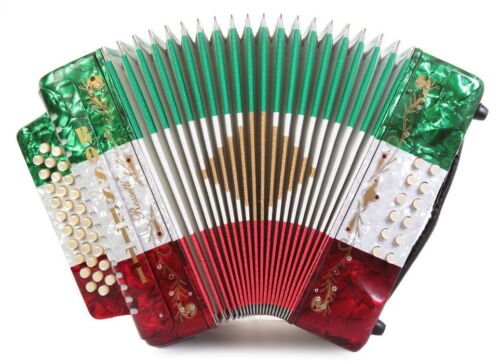 Rossetti 3112 GCF Sol 31 Button Diatonic Accordion - Red White Green with Case - Picture 2 of 4
