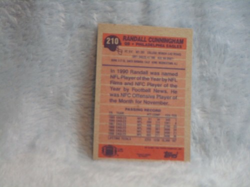 Randall Cunningham. Philadelphia Eagles, Topps #210 - Picture 2 of 2