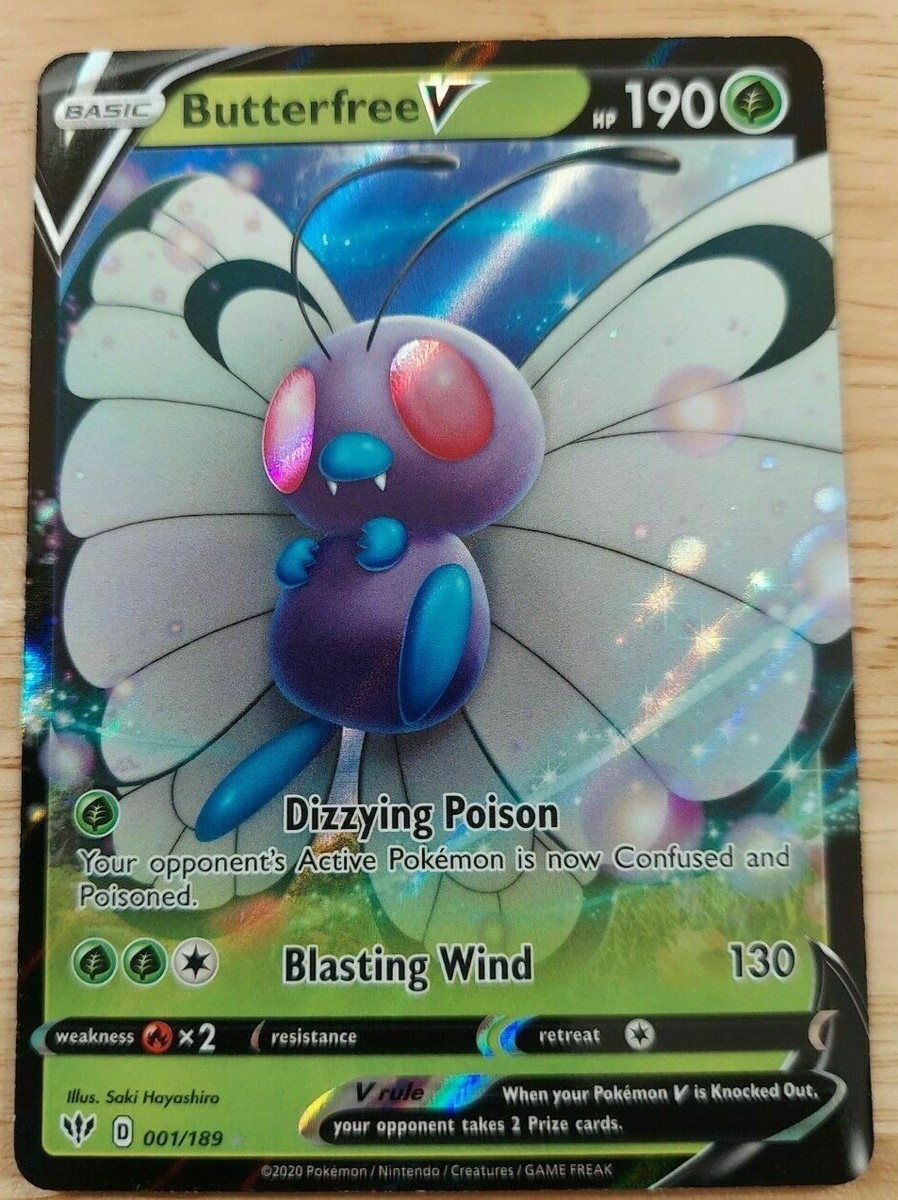 ULTRA RARE Butterfree V 001/189 Darkness Ablaze - NM Full Art