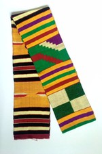 Kente Scarf Asante Handwoven Stole Black History Month Scarf African Art Sash