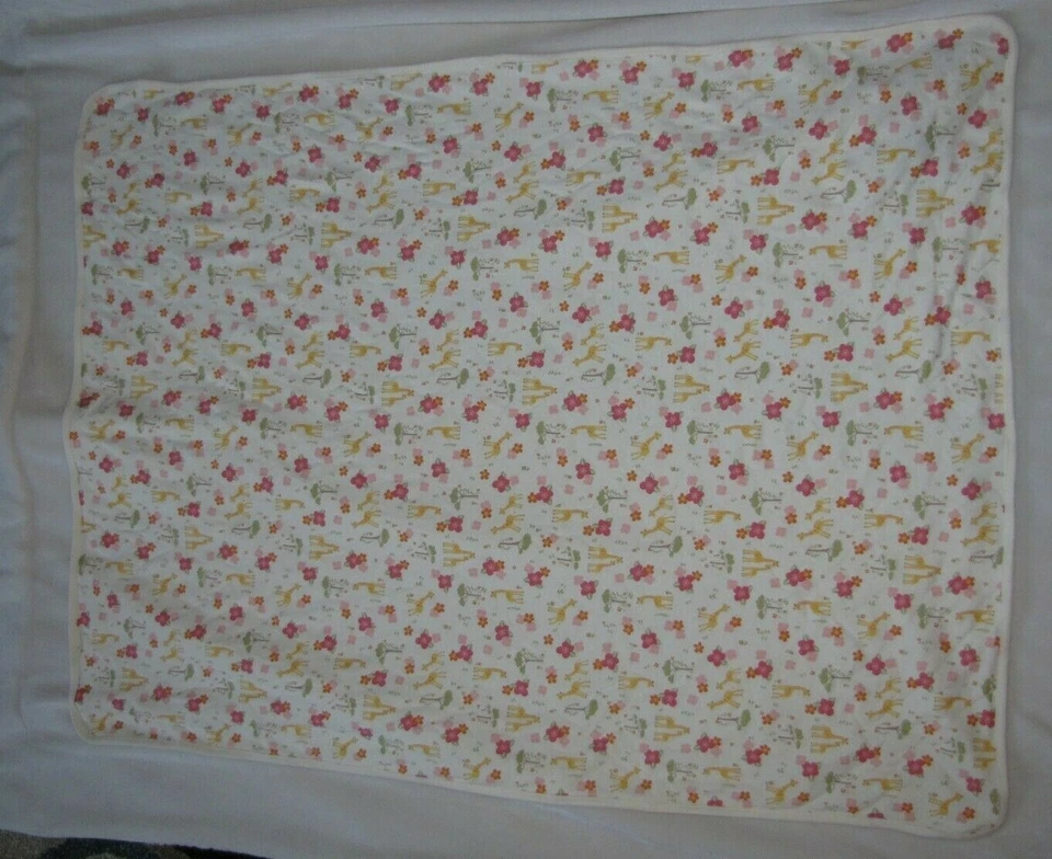Manta vintage Gymboree 2008 Jungle Safari bebé niña jirafa árbol flor crema Foto 3 de 3