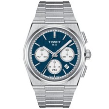 New Tissot PRX Chronograph Auto Blue Dial Steel Men's Watch T1374271104100