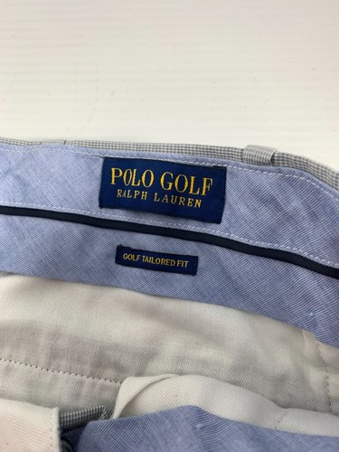 Polo Golf Ralph Lauren Mens Pants Golf Tailored Fit Size 26/32 Gray White Check - Picture 3 of 8