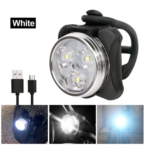 USB Rechargeable LED Bike Lights Set Headlight Taillight Caution Bicycle Light - Picture 15 of 17