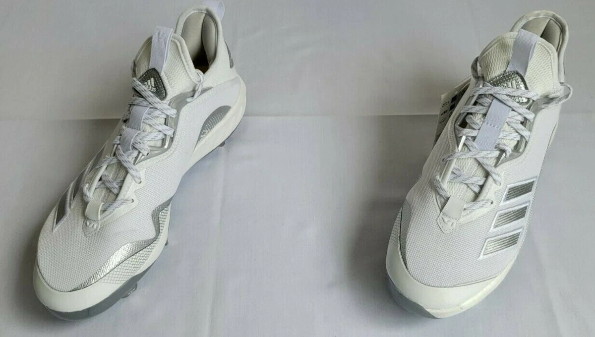 Adidas Icon 6 Metal Baseball Cleats BOOST White‎ Silver FV9341 Men Size 17 NEW Mens Adidas Icon 6 Low Metal Baseball White/Silver Cleats  main image 2