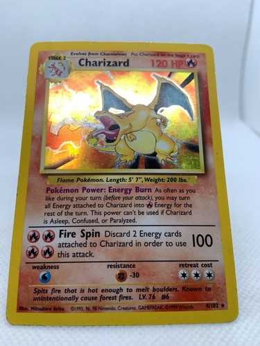 Charizard 4/102 Base Set 1999 Pokemon Card Holo Rare Holofoil - Picture 7 of 20