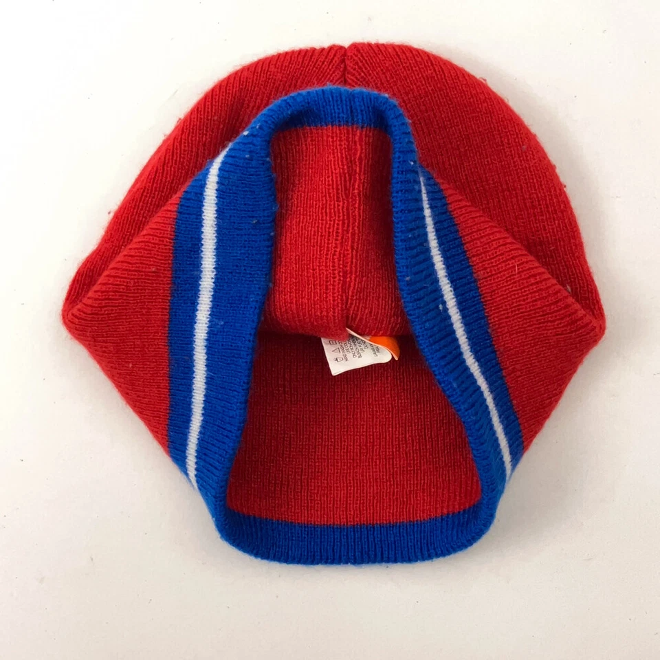 Sombrero de invierno Paw Patrol para niño pequeño rojo con rayas azules Foto 3 de 4