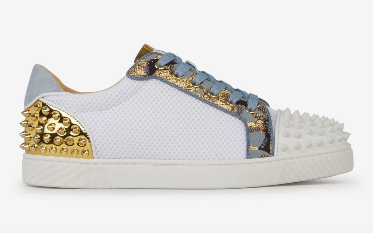 Christian Louboutin Seavaste 2 Orlato Flat White Gold Low Top Sneakers 44.5 11.5