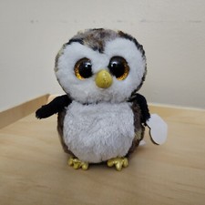 Ty Beanie Baby Boos Bellies Owlilver The Owl Stuffed Animal 6” Plush Mini w/Tags