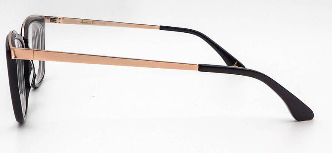 Amelia E Francis 35-001877 Black Gold Eyeglasses Frames 50-18-140