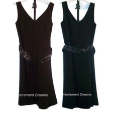 DONNA RICCO 6 Sexy Little Black cocktail dress Beaded Belt Flirty