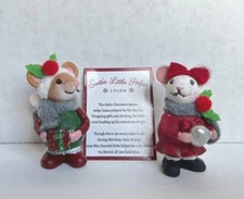 Ganz "Santa's Little Helper" Christmas Mouse Figurine +Card Pic Boy or Girl 2"H