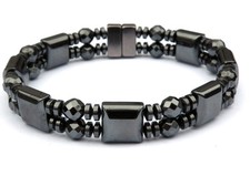 Men s Women s 100 Magnetic Hematite Bracelet Anklet Arthritis 2 row AAA