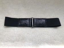 Justice Girls Party Black Wide Glitter Belt Elastic Stretch with Buckle Size 8