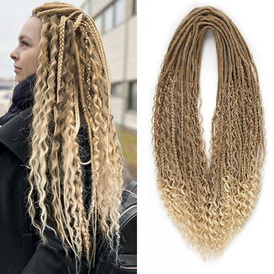 24'' Double Ended Dreadlocks Extensions Curly Boho Box Braids Curl DE Dreads Locs