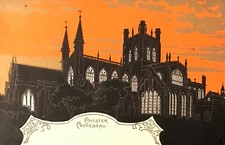 Silhouette Chester Cathedral postcard by Stewart & Woolf