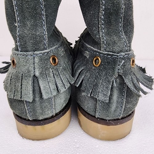 Coolway Gris Gamuza Flecos Botines Boho Zapatos Confort Talla 8 - Imagen 10 de 14