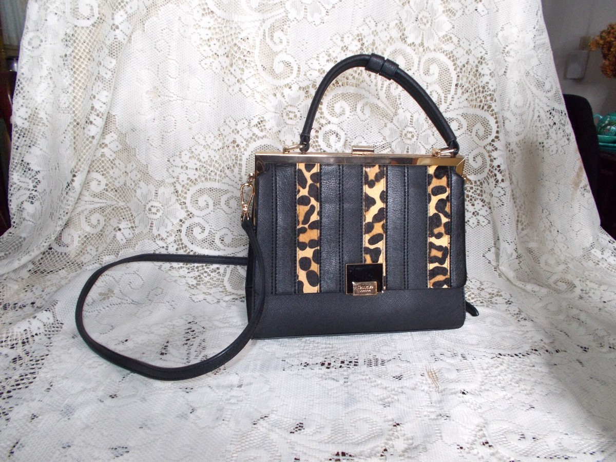 Women's Dune London Leather Shoulder Handbag Black Cow Hair