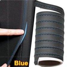 2M Leather Car Dashboard Decor Blue Line Strip Sticker Moulding Trim Accessories