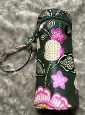 Vera Braldey Olivia Pink Insulated Baby Bottle Water Bottle Carrier Wristlet EUC