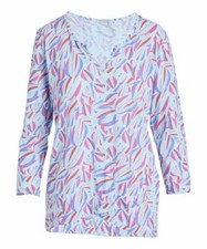 New Fresh Produce XS S M Sea Glass Blue Tumbled Petals Jordan Top Shirt USA Made