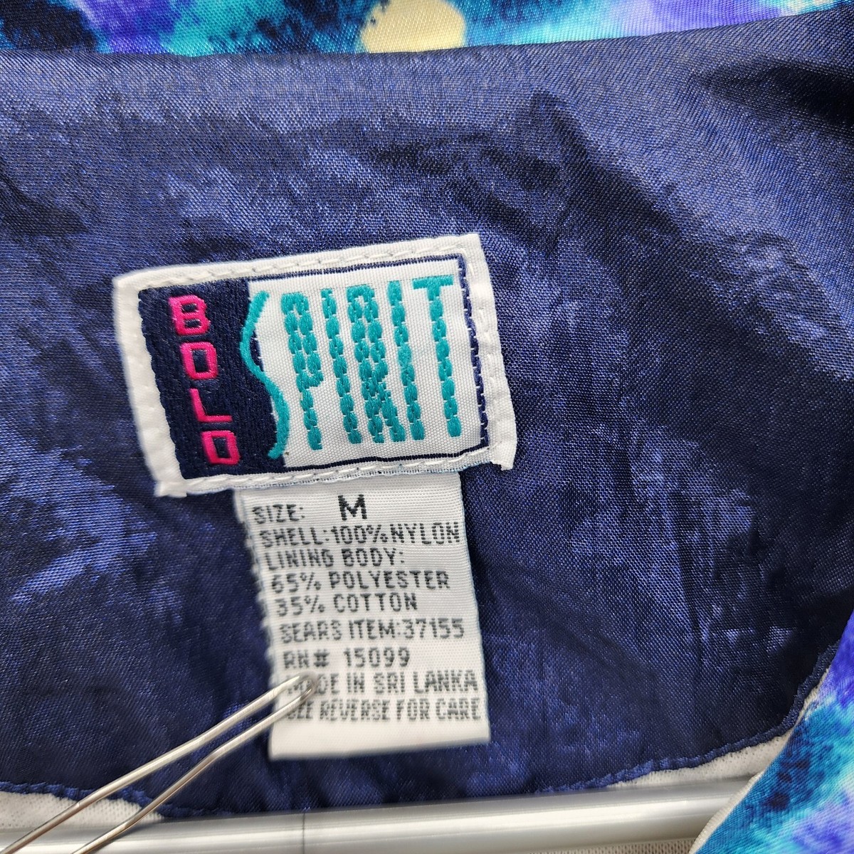 Vintage Bolo Spirit Jacket Womens Medium Full Zip Blue Nylon Vintage Bolo Spirit Jacket Womens Medium Full Zip Blue Nylon