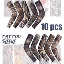 10pcs Temporary Tattoo Cooling Arm Sleeves Cover Golf Sport UV Sun Protection